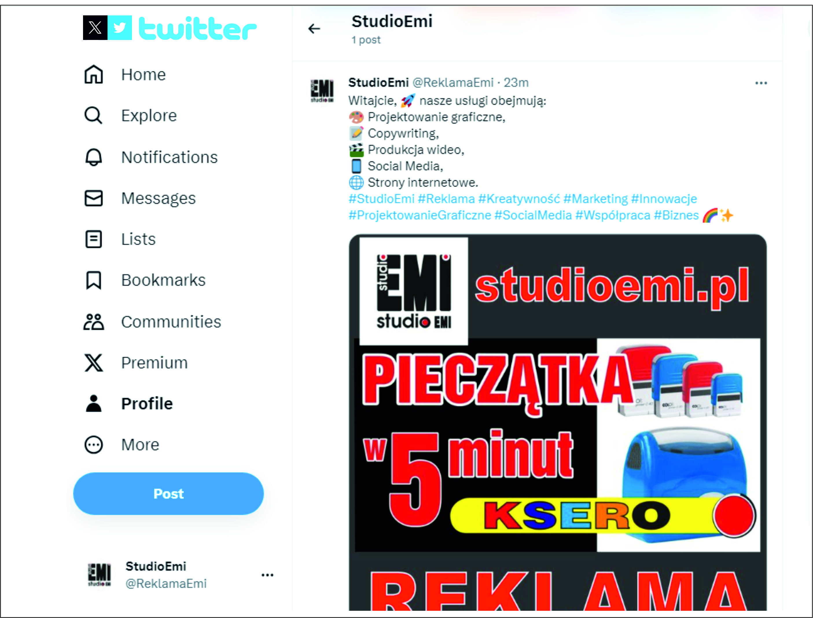 Twitter Studio Emi Gniezno